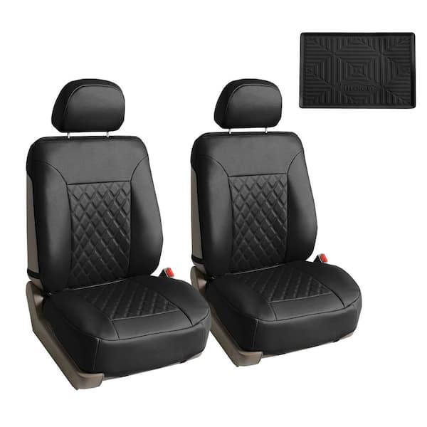 Luxury Carpeted CAR Front Rear Rubber Mats & Synthetic Leather Seat Covers BG-BL 