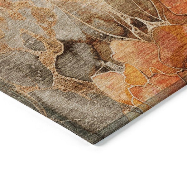 Chantille Machine Washable Indoor/Outdoor Abstract ACN1859 Orange 8 ft. x 10 ft. Accent Rug