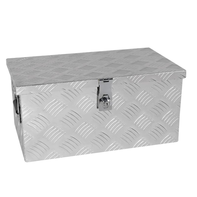 9 Gal. Aluminum Deck Box, Tool Box with Lock Side Handle and Keys