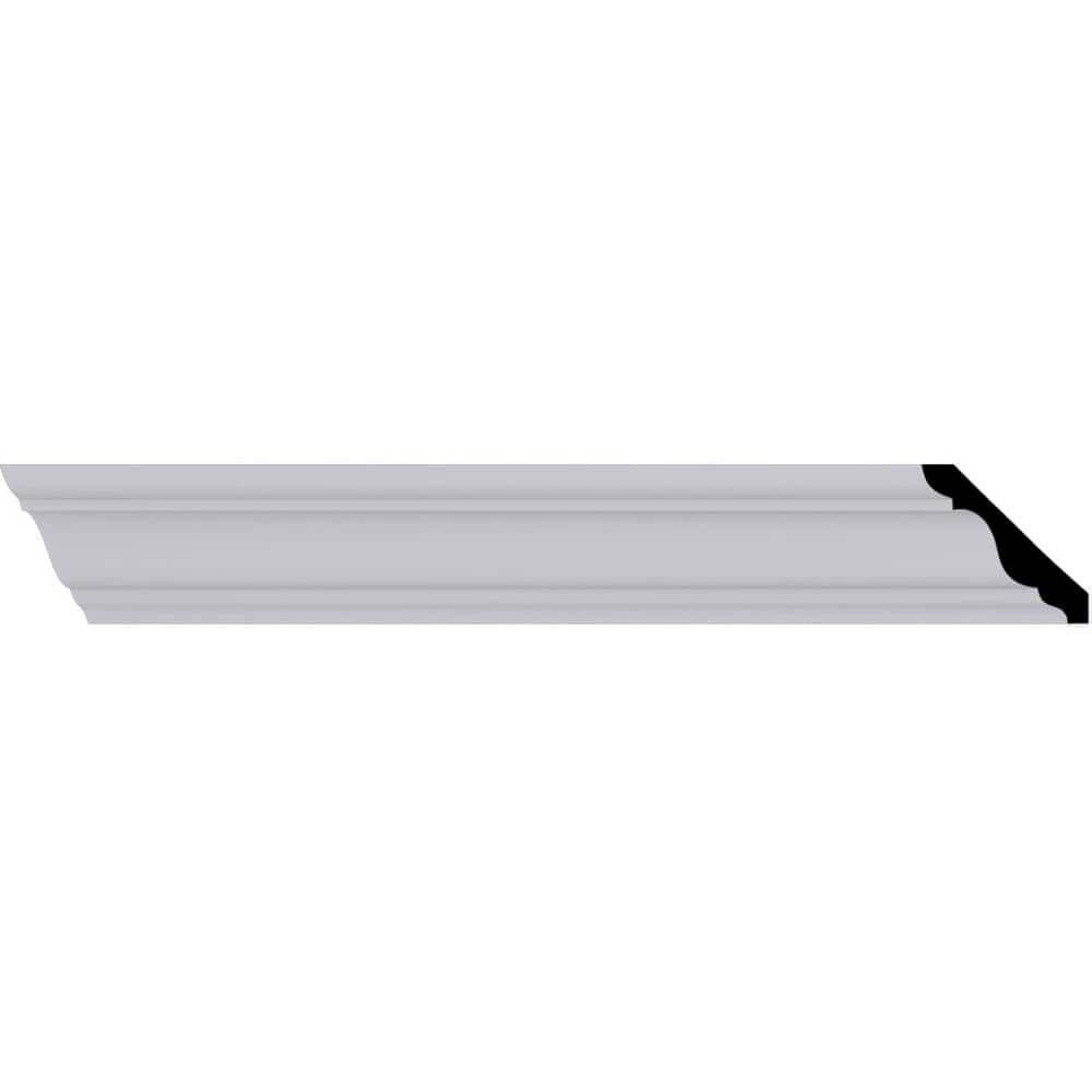 Primed White Polyurethane Classic Crown Moulding Sample, 12" Length