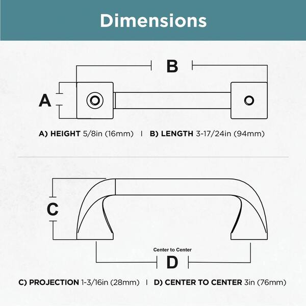 Liberty - Everly 3 in. (76 mm) Modern Satin Nickel Cabinet Drawer Pull