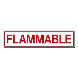21 in. x 5 in. Decal Red on White Sticker Flammable