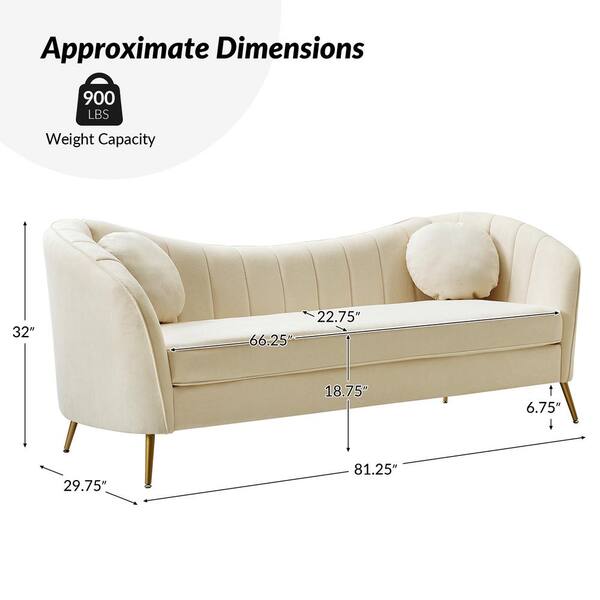 JAYDEN CREATION Mario Beige 81.25 in. Modern Wide