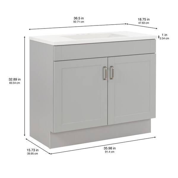 Candlesby 48 in. W x 19 in. D x 33 in. H Single Sink Freestanding Bath Vanity in White with White Cultured Marble Top