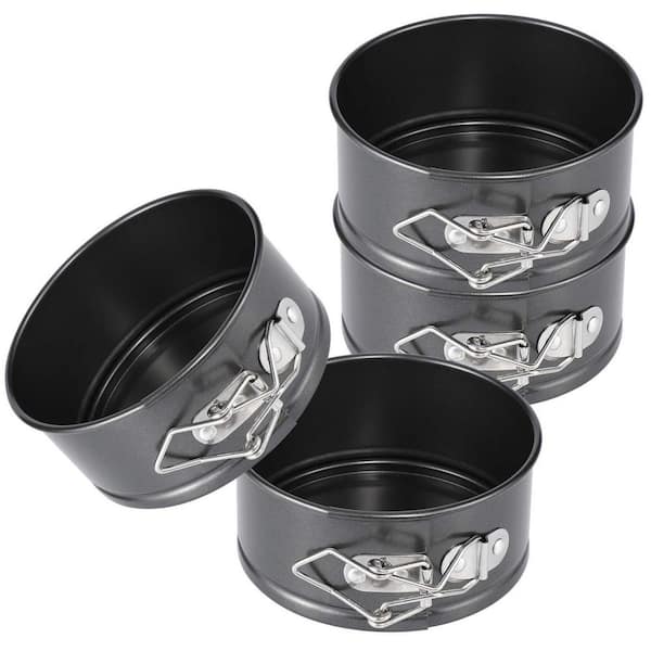 4 in. Mini Springform Pan Set, 4-Piece Small Nonstick Cheesecake Pan for Mini Cheesecakes, Pizzas and Quiches