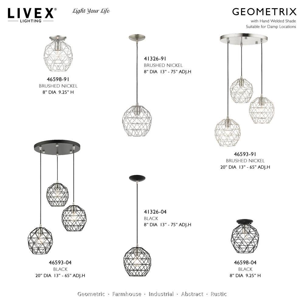 Geometrix Modern Black Nickel LED Flush Mount Light