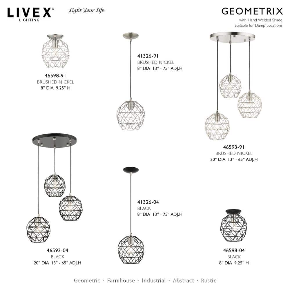 Bronze Geometric Globe Mini Pendant Light with LED