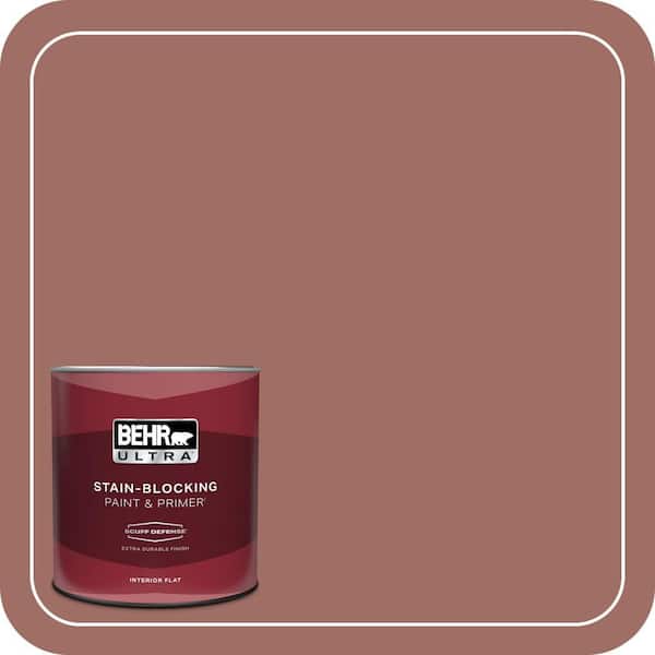BEHR ULTRA 1 qt. #190F-5 Brandy Extra Durable Flat Interior Paint & Primer