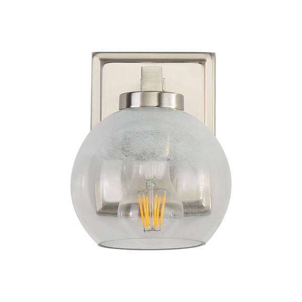 Golden Lighting - Elliott 7.25 in. 1 Light Pewter Vanity Light with Alabaster Shade
