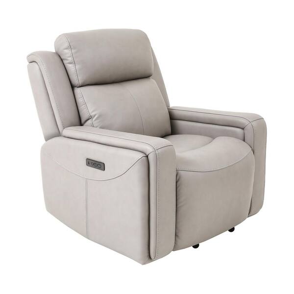 light gray leather recliner