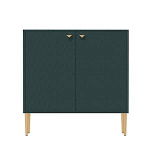 Green MDF High Gloss Accent Cabinet Storage Nightstand