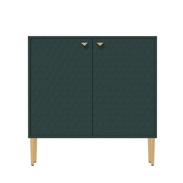 Boyel Living Green MDF High Gloss Accent Cabinet Storage Nightstand