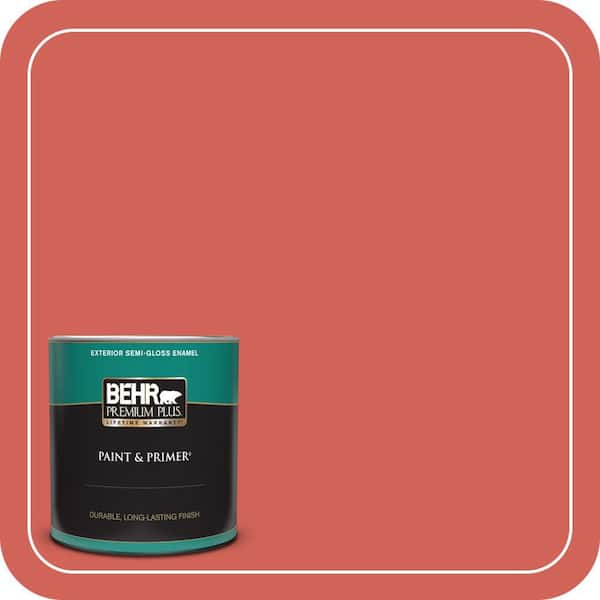BEHR PREMIUM PLUS 1 qt. Home Decorators Collection #HDC-MD-05 Desert Coral Semi-Gloss Enamel Exterior Paint & Primer