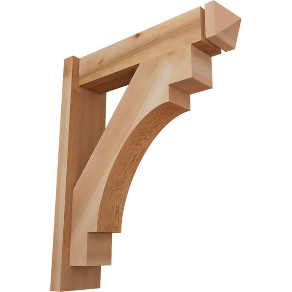 Ekena Millwork 6 in. x 26 in. x 22 in. Western Red Cedar Merced Arts and Crafts Smooth Outlooker