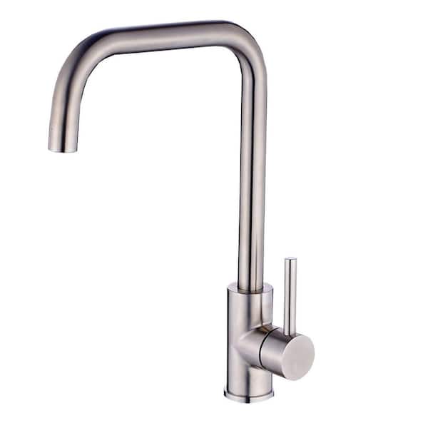 GIVING TREE Single-Handle Swivel 360-Degrees Stainless Steel Bar Faucet in Brushed Nickel