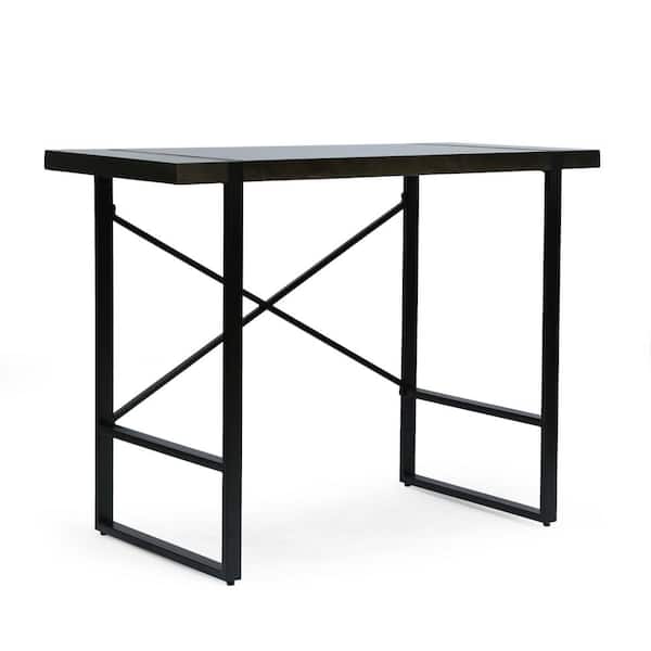 Noble House Titeca 48 in. H Brown and Black Mango Wood Writing Desk with Counter Height