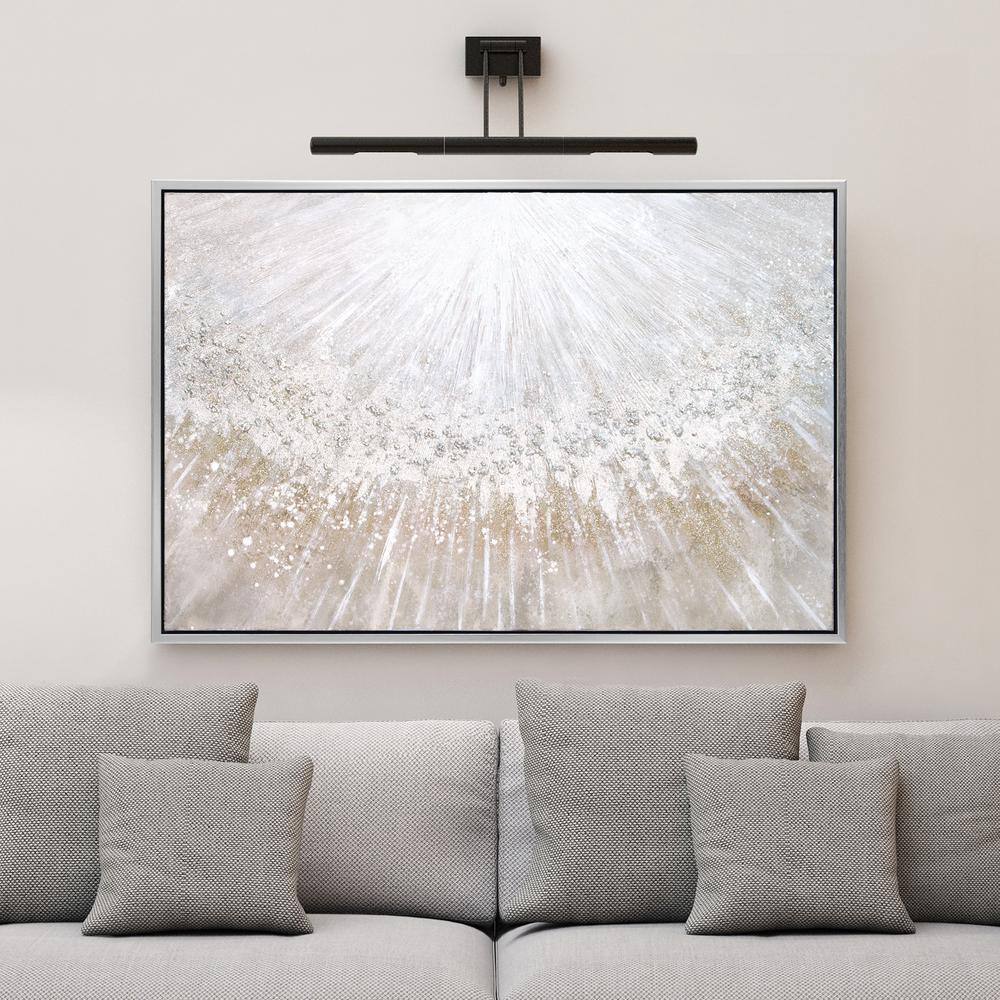 Empire Art Silver and Gold Abstract Canvas with Champagne Frame, 32" x 48"