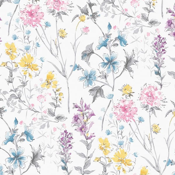 Laura Ashley Wild Meadow Multicolor Non Woven Unpasted Removable Strippable Wallpaper