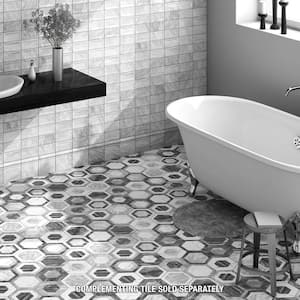 Classico Bardiglio Hex Geo 7 in. x 8 in. Porcelain Floor and Wall Tile (7.5 sq. ft./Case)