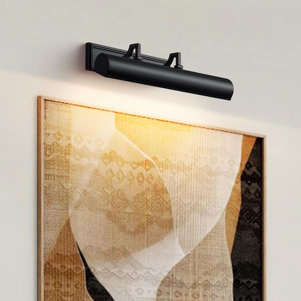 24 in. 1-Light Black LED Vanity Light, Solid Brass Modern Wall Sconc ( Set of 1)
