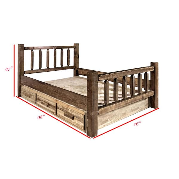 MONTANA WOODWORKS Homestead Collection Medium Brown California King Bed with Storage