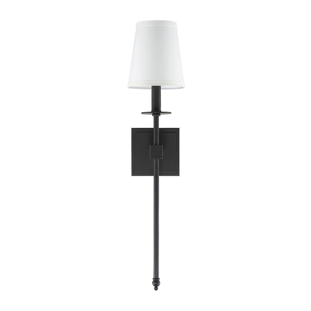 Monroe Transitional 24" Matte Black Outdoor Wall Sconce