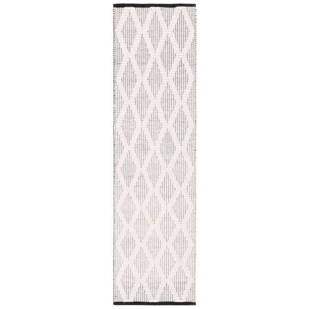 Natura 2 ft. x 8 ft. Black/Ivory Chevron Striped High-Low Runner Rug price history on PriceWatchPro