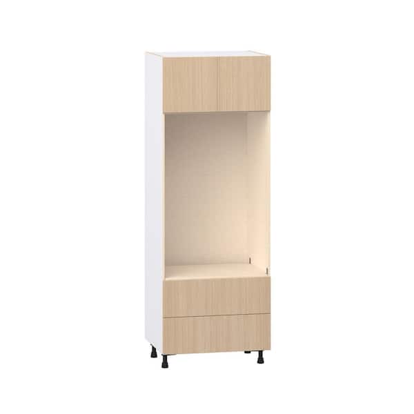 J COLLECTION Timberline 30 in. W x 24.5 in. D x 84.5 in. H Assembled Shaker Double Oven Kitchen Cabinet in Mojavi Oak