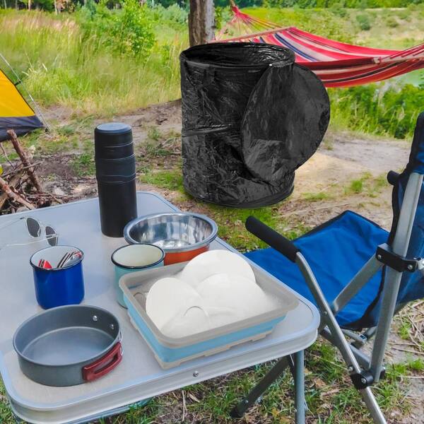 Wakeman Outdoors Outdoor Trash Can 46 Gallon Collapsible Garbage Can With 3 Stakes Pop Up Trash Can P 37435252