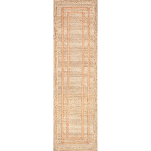 Lauren Liess Elemore Geometric Jute Area Rug Light Pink 2 ft. x 8 ft. Runner Rug