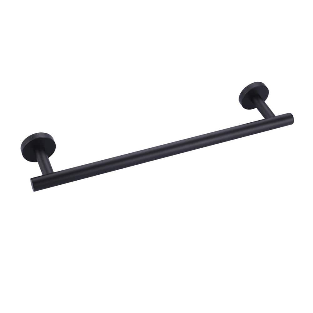16'' Matte Black Stainless Steel Wall Mounted Towel Bar