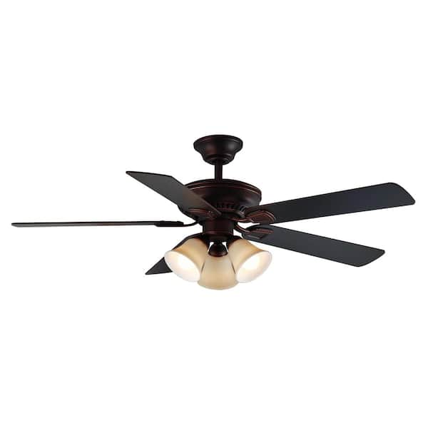 Campbell様 Hampton Bay Campbell 52 in. Indoor LED Mediterranean Bronze
