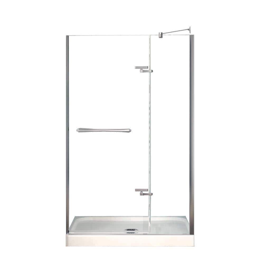 Reveal 32 in. x 48 in. x 74-1/2 in. Alcove Shower Kit in Chrome with Base in White price history on PriceWatchPro