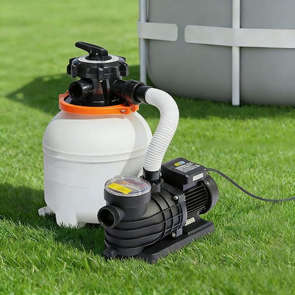13 in. 0.75 HP Above Ground Pool Sand Filter Pump with 6-Way Valve, 3500 GPH