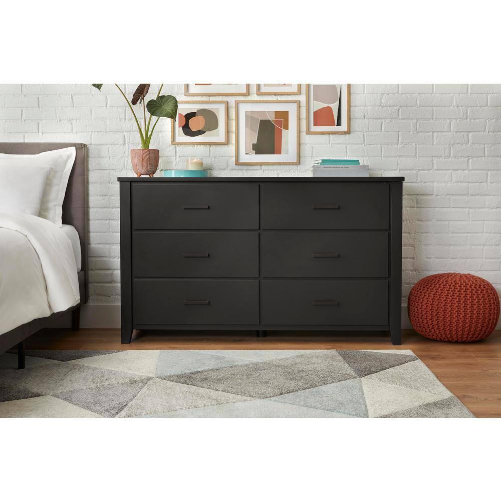 Buy Stafford Black 6Drawer Dresser (35 in. H 60 in. W x 18 in. D