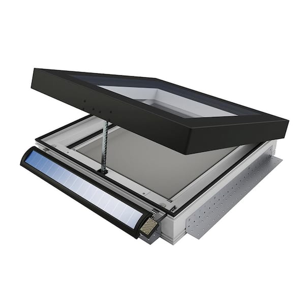PDS 21 in. x 26-7/8 in. Solar Powered Venting Deck-Mounted Skylight with Premium Infinity Laminated Low-E Triple Glass