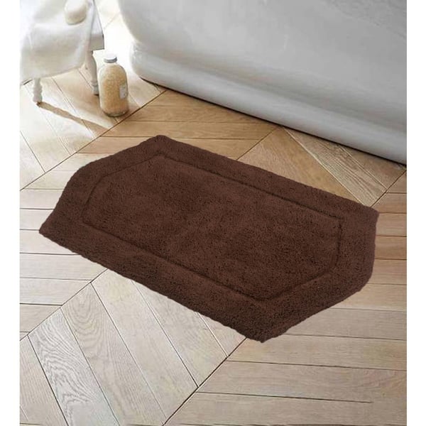 HOME WEAVERS INC Waterford Collection 100% Cotton Tufted Bath Rug, 21 in. x34 in. Rectangle, Chocolate