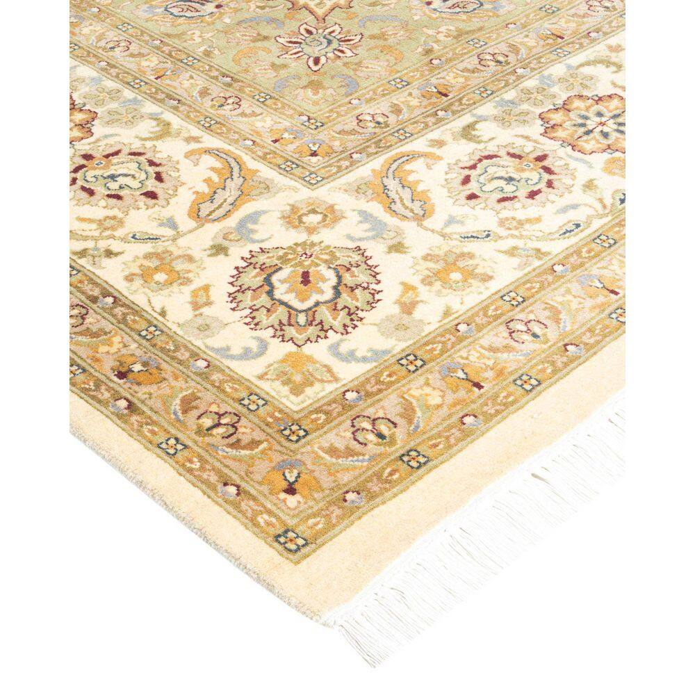 Ivory and Beige Hand-Knotted Wool Oriental 8' x 10' Rug