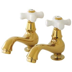 Heritage Old-Fashion Basin Tap 4 in. Centerset 2-Handle Bathroom Faucet in Polished Brass