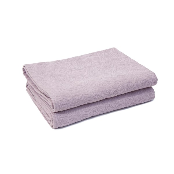 Espalma 2-PIECE PORTOFINO 100% COTTON VELOUR BATH SHEET SET HEATHER