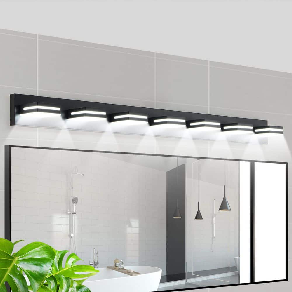 7-Light LED Modern Bathroom Vanity Light, Acrylic Bathroom Wall Lighting Fi