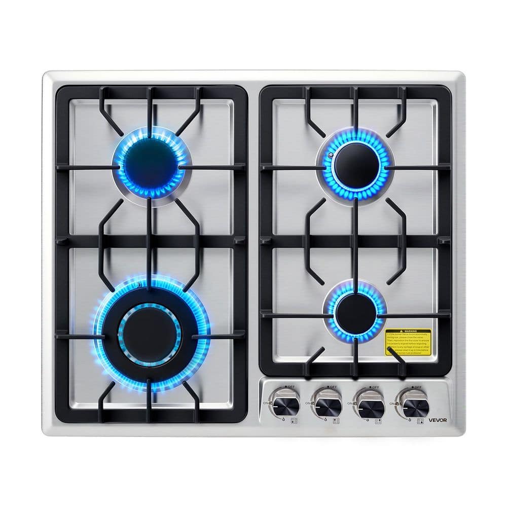 24 in. 4 Burners Gas Stove Top, Max 27,000BTU Built-in Stainless Steel Stove Top LPG/NG Convertible Fuel Cooktop Stoves price history on PriceWatchPro