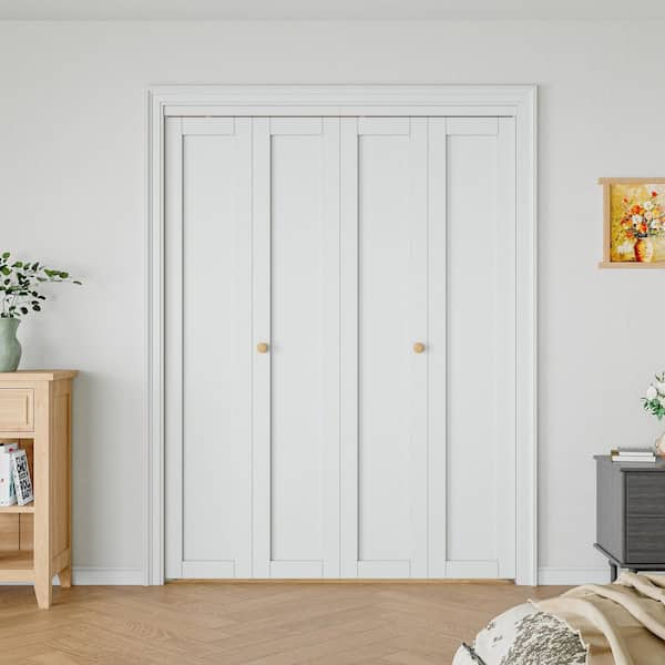 Moristar 60 in. x 80 in. Solid Core White Primed Composite MDF Bi