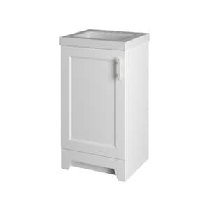 Brindle 18.5 in. W x 16.25 in. D x 33.8 in. H Single Sink Bath Vanity in White with White Cultured Marble Top