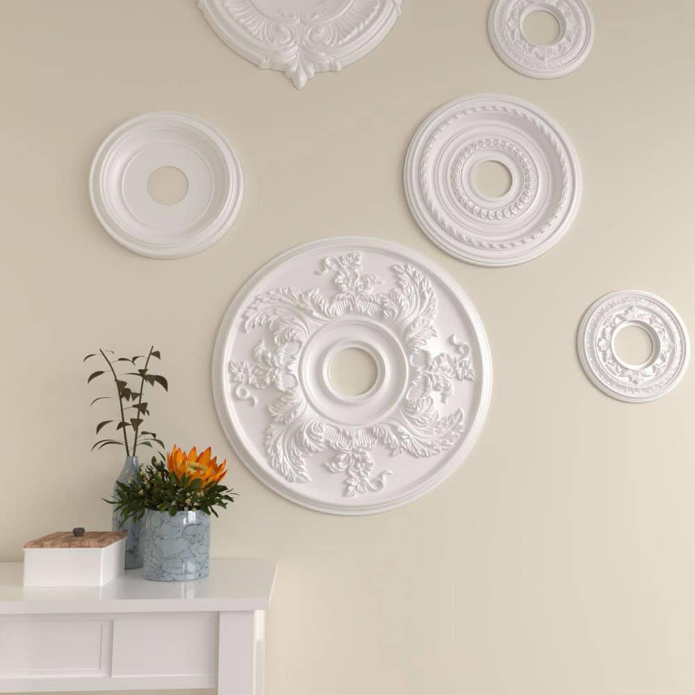 Primed White 23.63" Acanthus Twist Ceiling Medallion