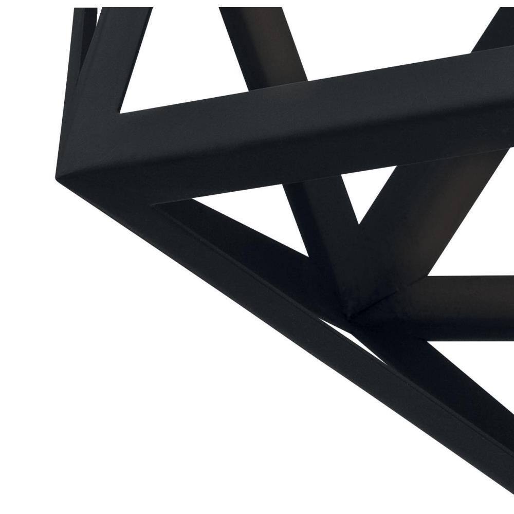 Contemporary Matte Black Geometric Pendant Light 63" Height