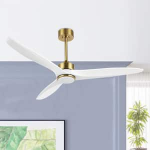 52 in. Indoor LED Gold Ceiling Fan with Light Kit and Remote Control