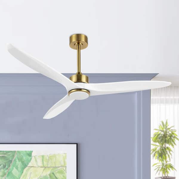52 in. Indoor LED Gold Ceiling Fan with Light Kit and Remote Control