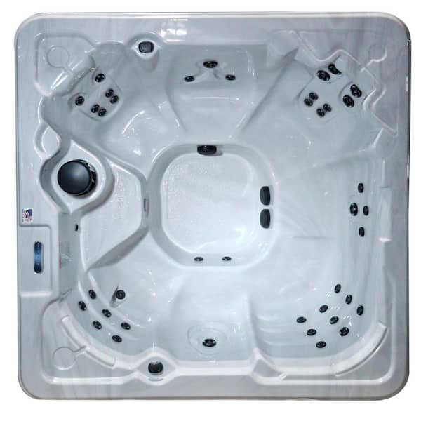 Palmero NL 8-Person 43-Stainless Steel Jet Standard Hot Tub Ozonator LED Light Polar Insulation, Neck Jets and Hardcover