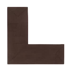 Alpine Braid Collection Chocolate Solid 24" x 48" x 48" L-Shape 100% Polypropylene Reversible Indoor Area Rug